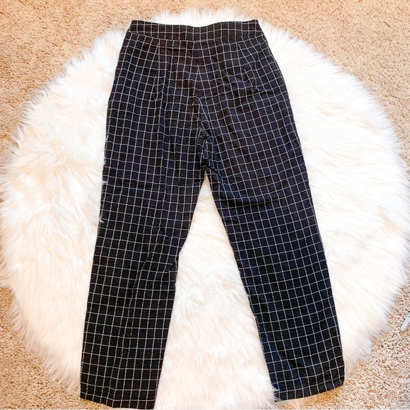 Princess Polly Spiro Black White Checked High Waist Cropped Pants - Picture 5 of 6